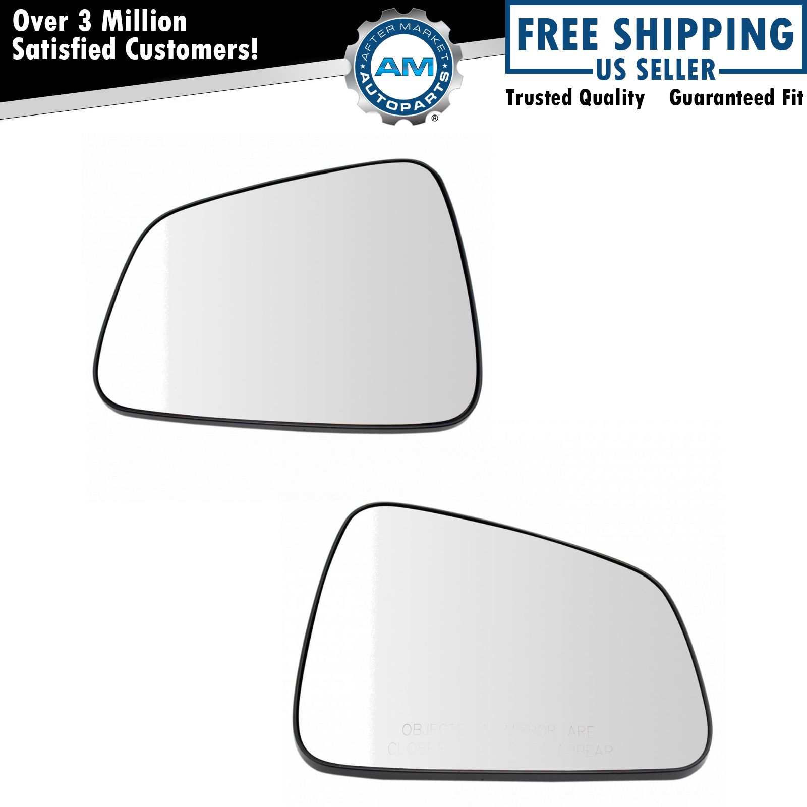 Exterior Mirror Glass w/ Backing Plate Pair LH & RH Set for Chevy Trax LS