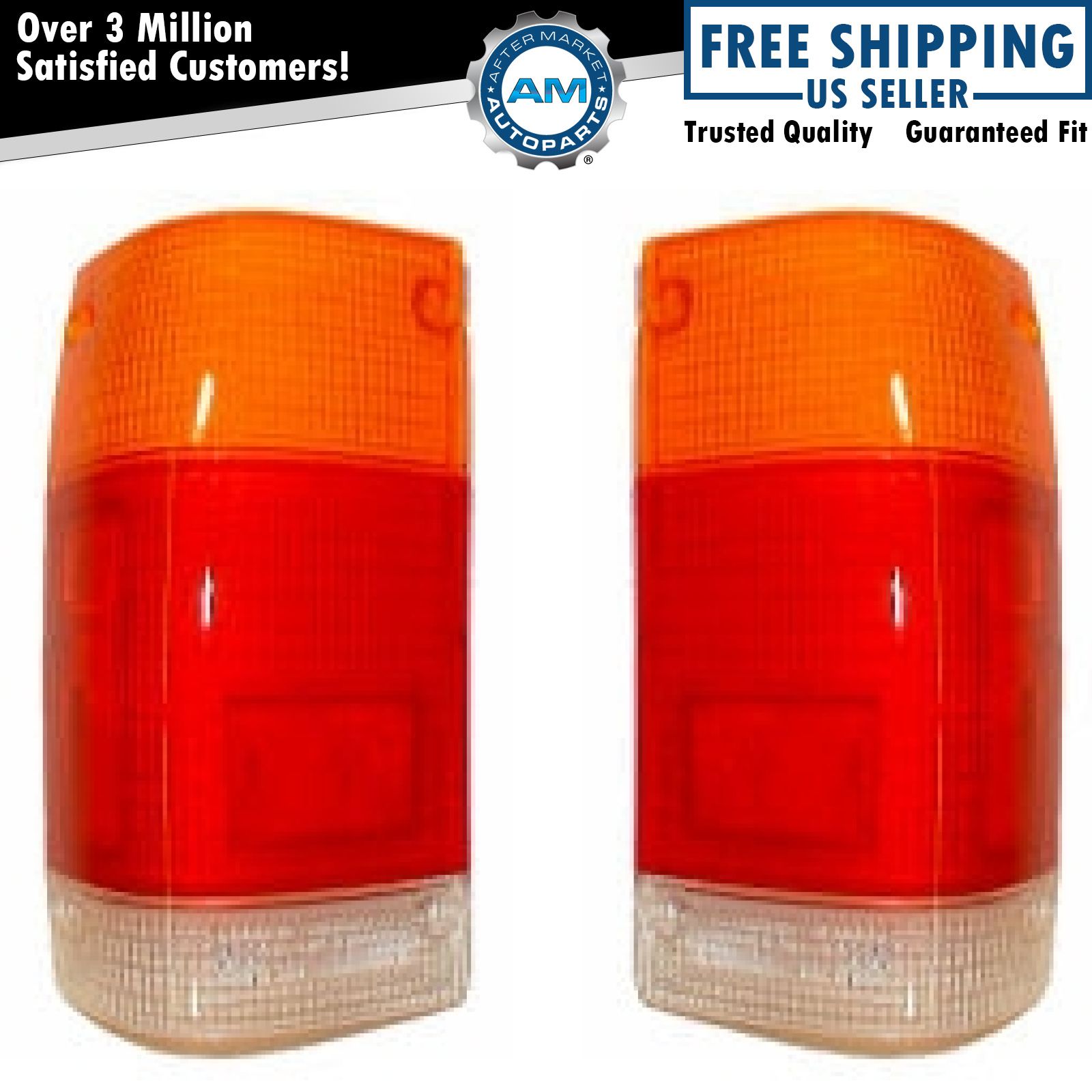 Taillights Taillamps Lens Only Pair Set for 86-93 Mazda Pickup Truck B Series