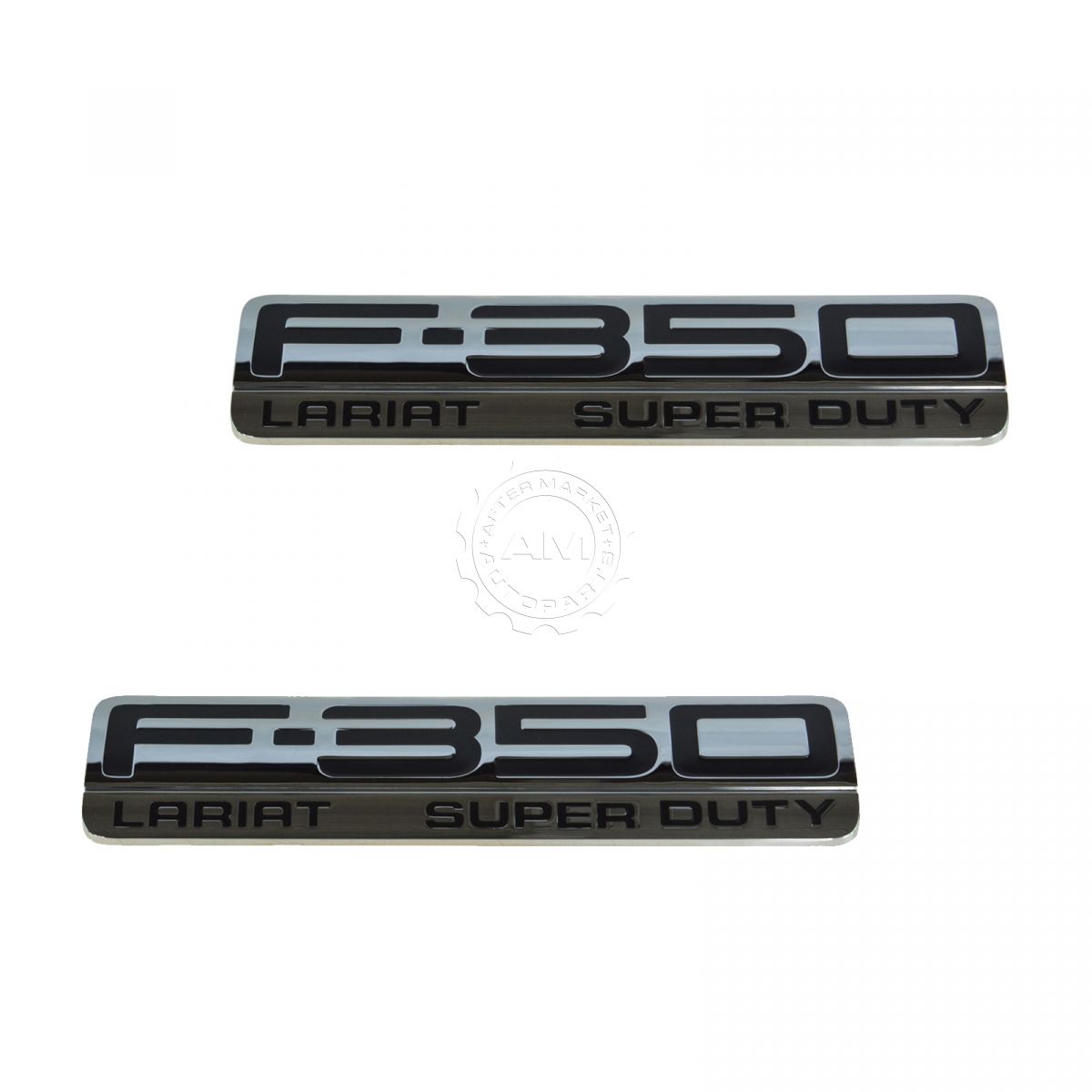 OEM Nameplate Emblem Chrome /& Black Pair for Ford F-350 Lariat Super Duty Pickup