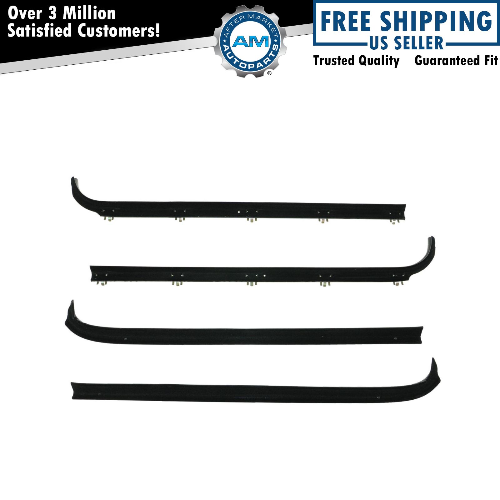 4 Piece Window Sweep Seal Set Pair for 80-86 Bronco Pickup Truck F100 F150 F350