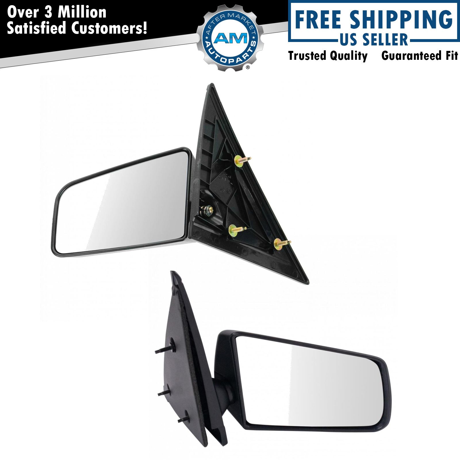 Manual Side Mirrors LH Left & Right RH Pair Set for GMC Chevy Pickup Truck
