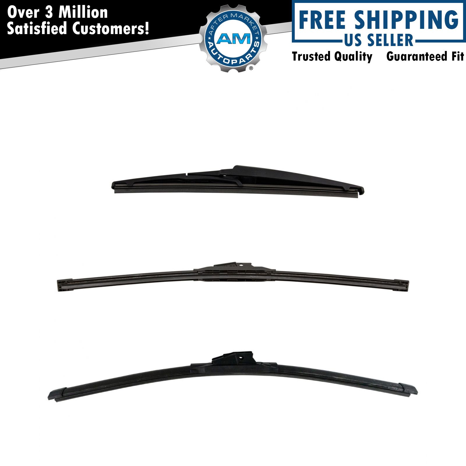Trico Ice Exact Fit Windshield Wiper Blade Front & Rear 3pc Set