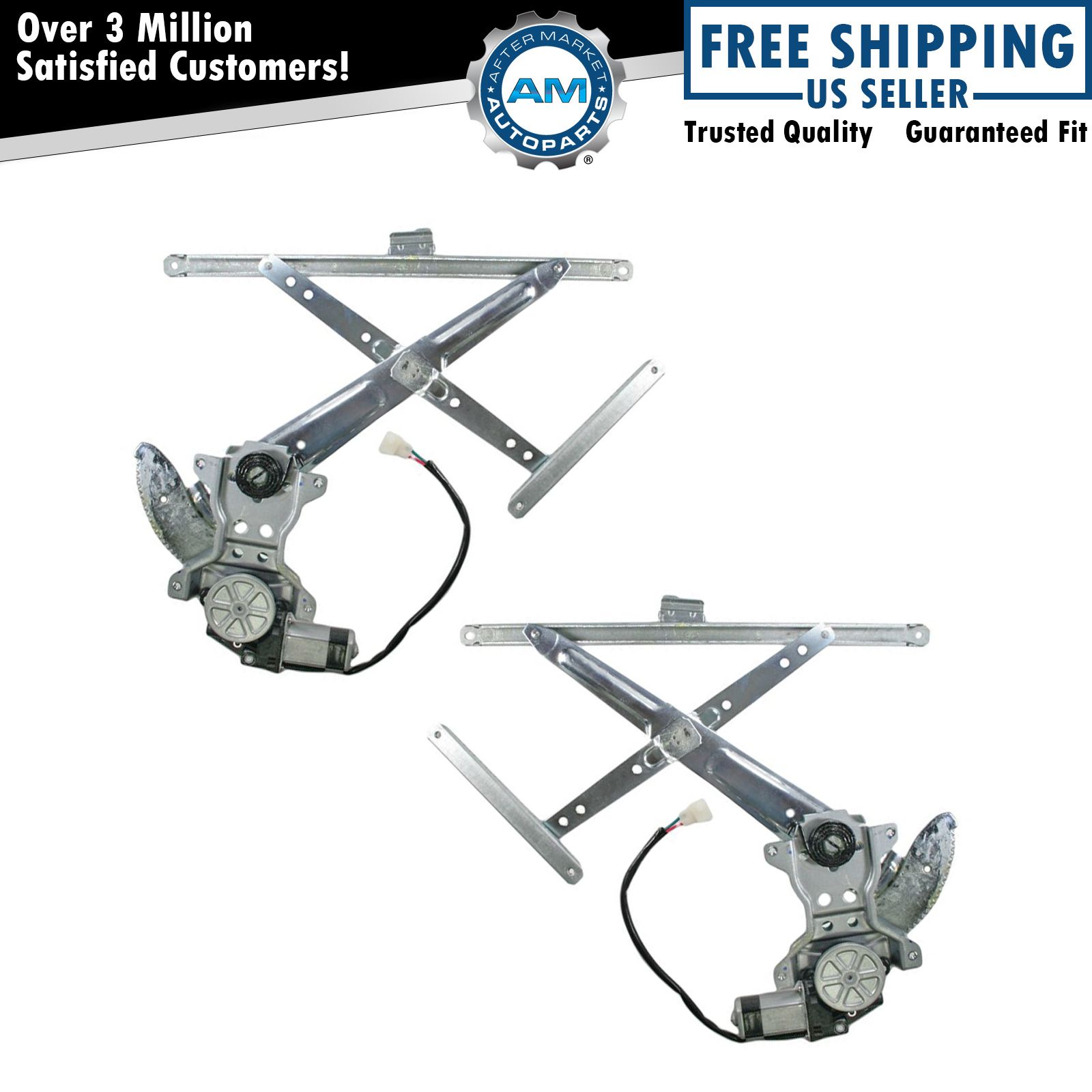 Front Door Power Window Regulators w/ Motor Pair Set Left & Right for Toyota