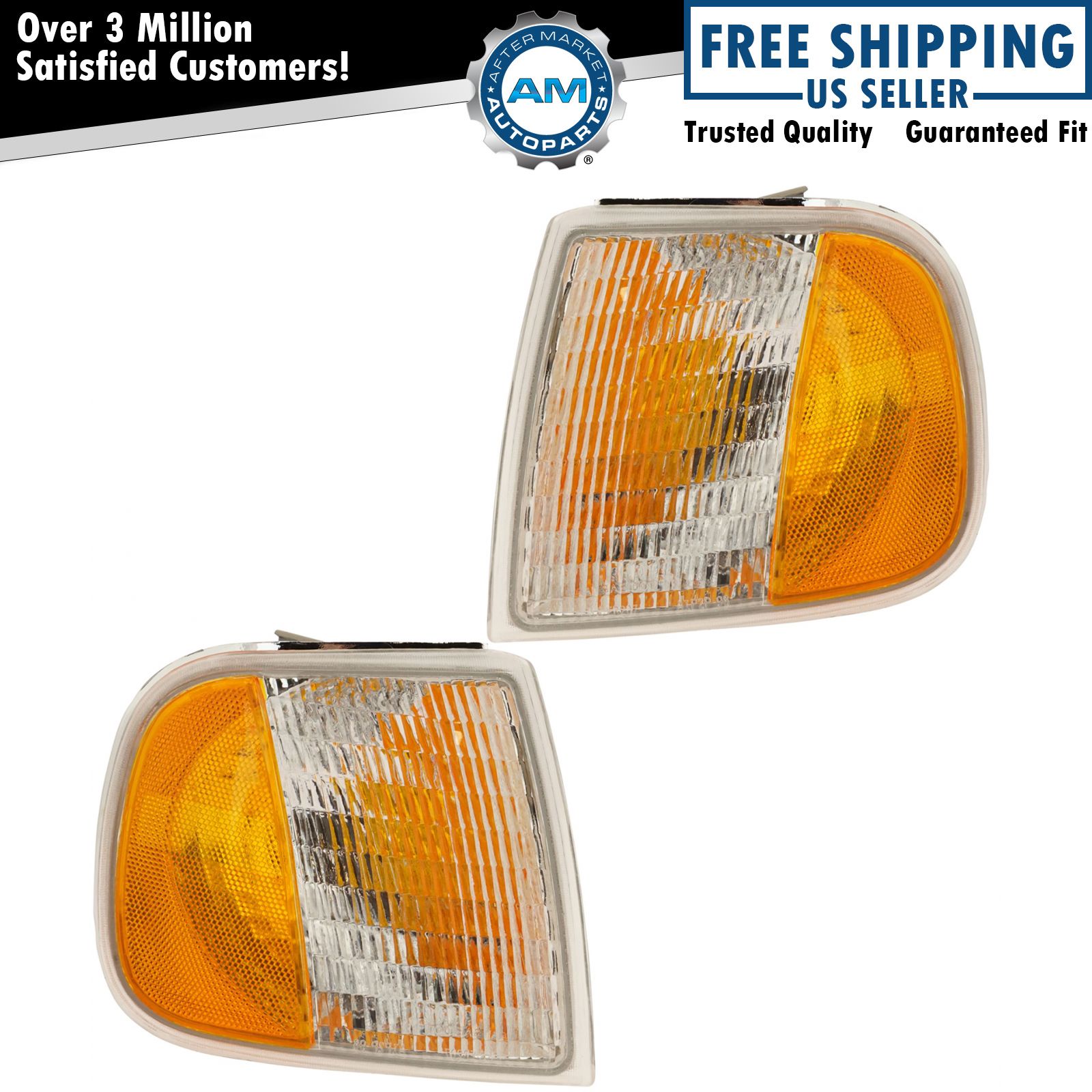 Side Marker Corner Parking Lights Turn Signals Pair Set for Ford F-Series Truck