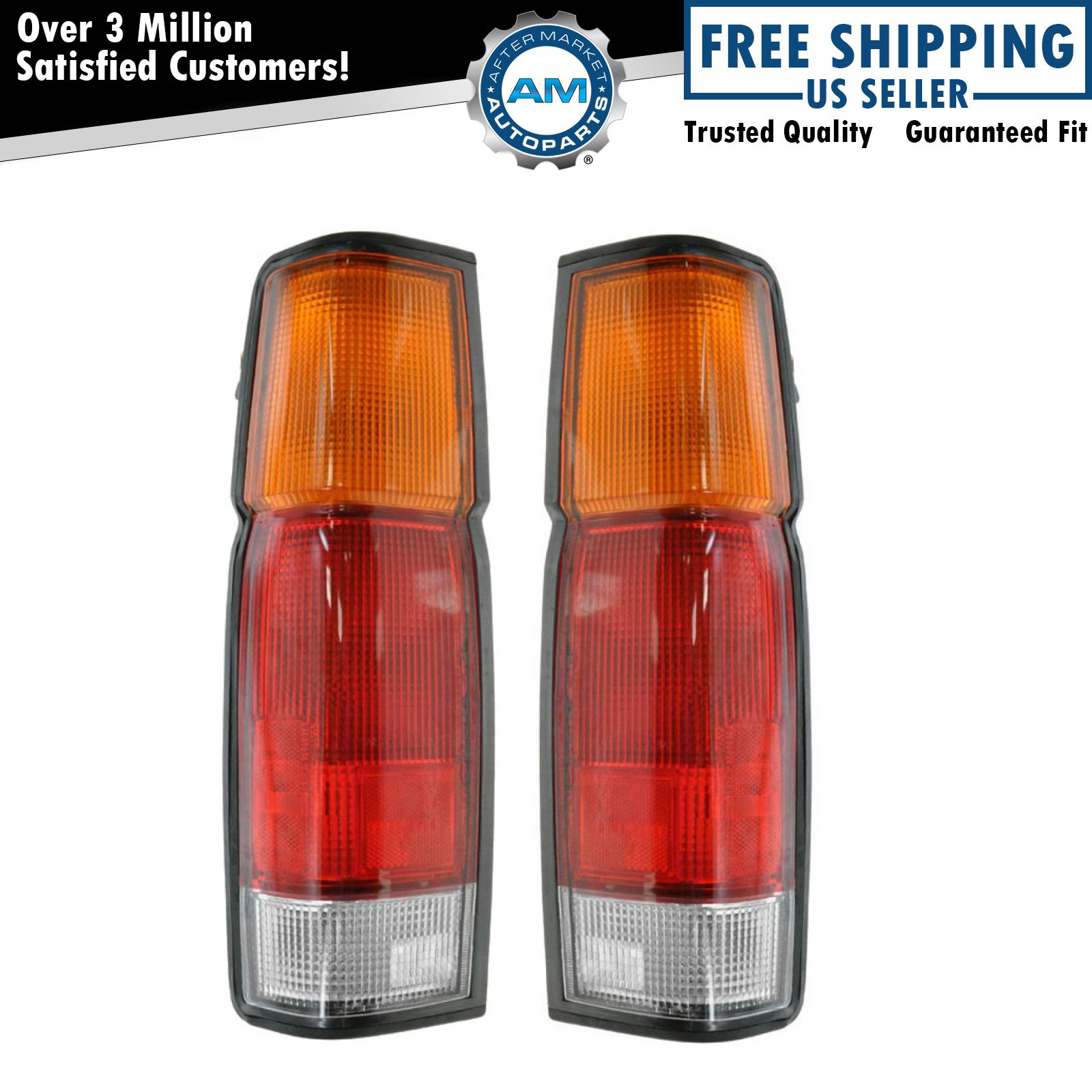 Tail Lights Taillamps Left & Right Pair Set for 86-97 Nissan D21 Hardbody Pickup