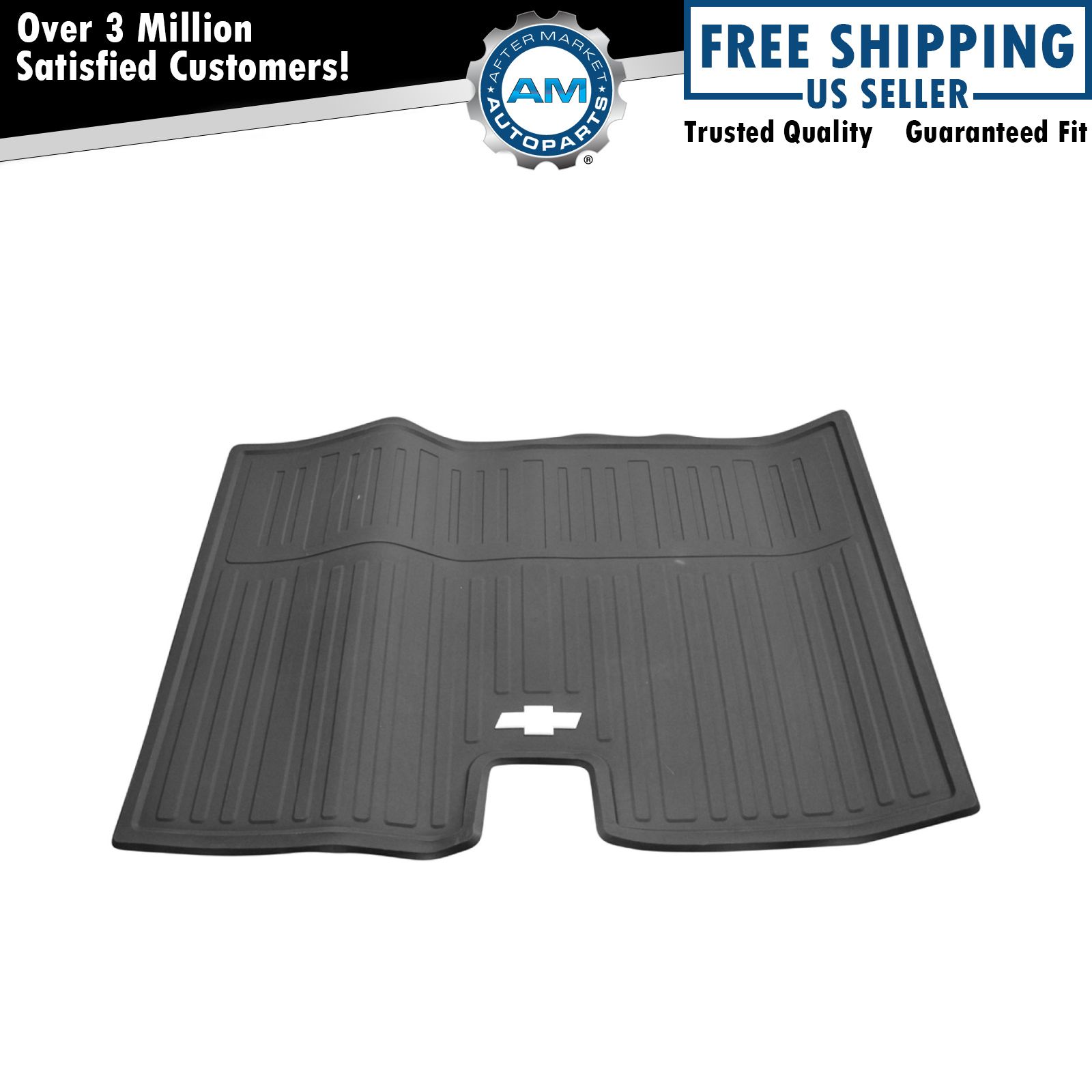 OEM All Weather Floor Mat Rear Cargo Area Ebony Rubber for Chevy