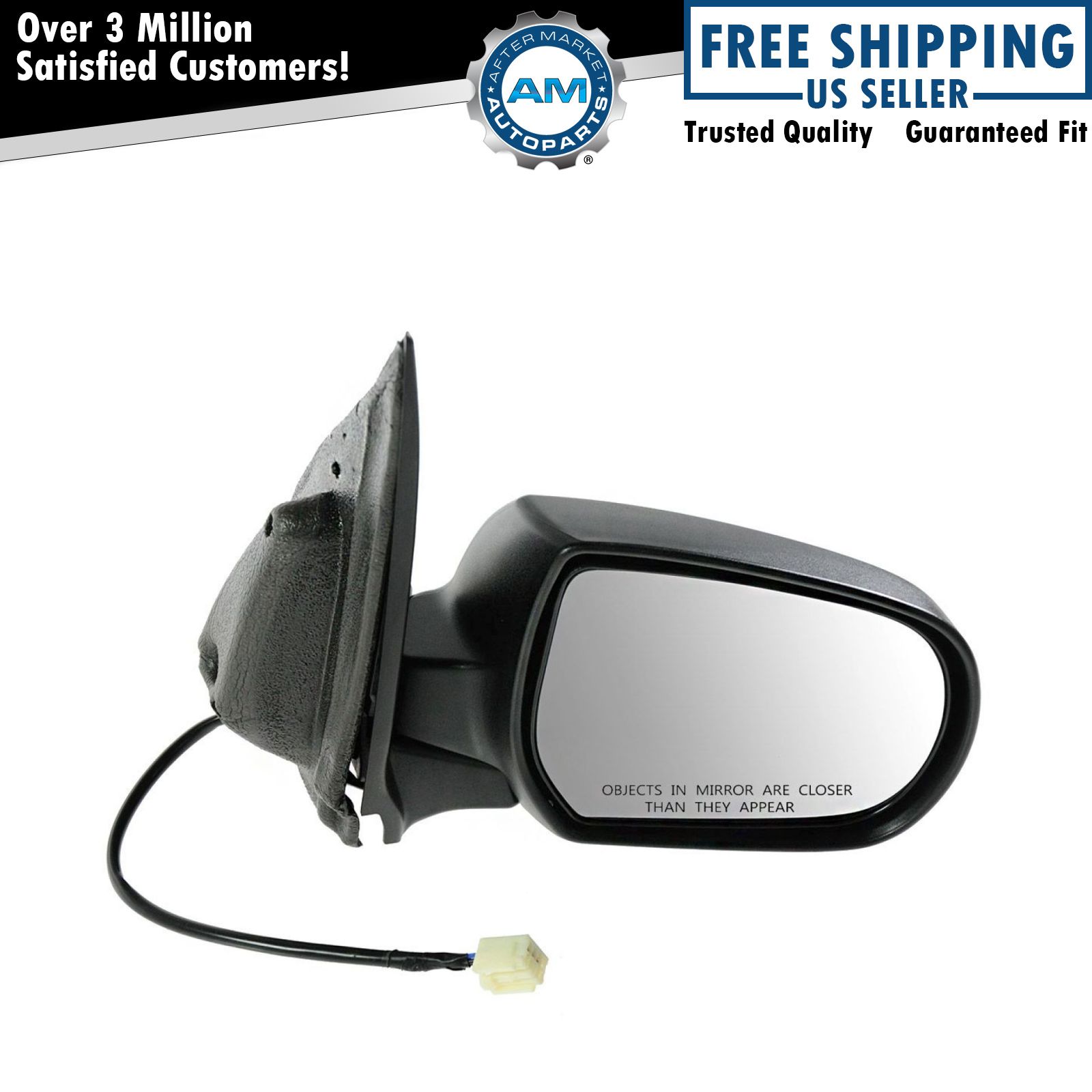 Mirror Power Textured Black Passenger Side Right RH for 01-06 Mazda Tribute NEW