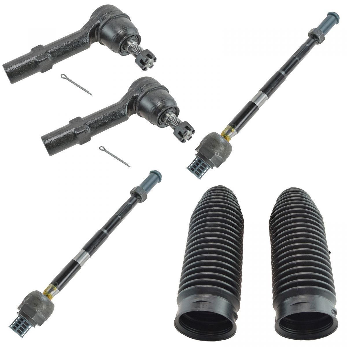 Front Steering Tie Rod End Boot Bellow Kit Set 6pc for Traverse Enclave