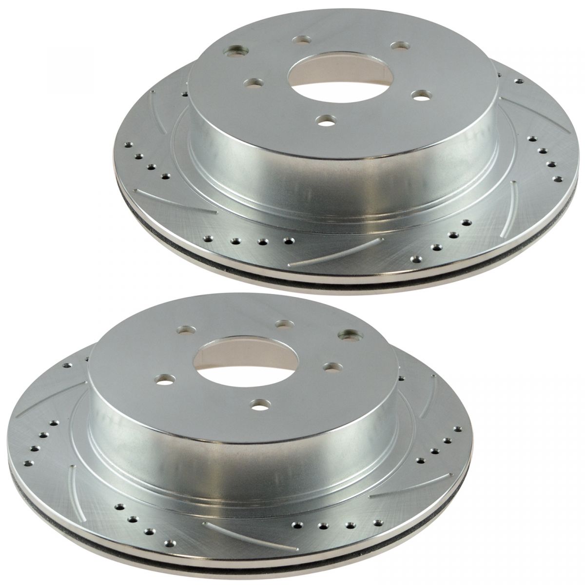 Front & Rear Posi Ceramic Brake Pad & Performance Drilled Slotted