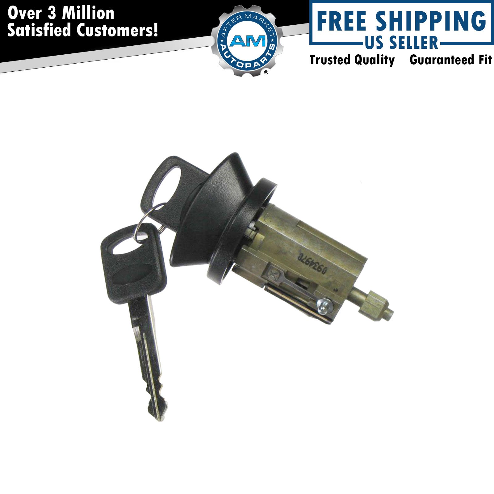 Black Bezel Ignition Lock Cylinder w/ Key for Ford Mercury Lincoln Pickup Truck