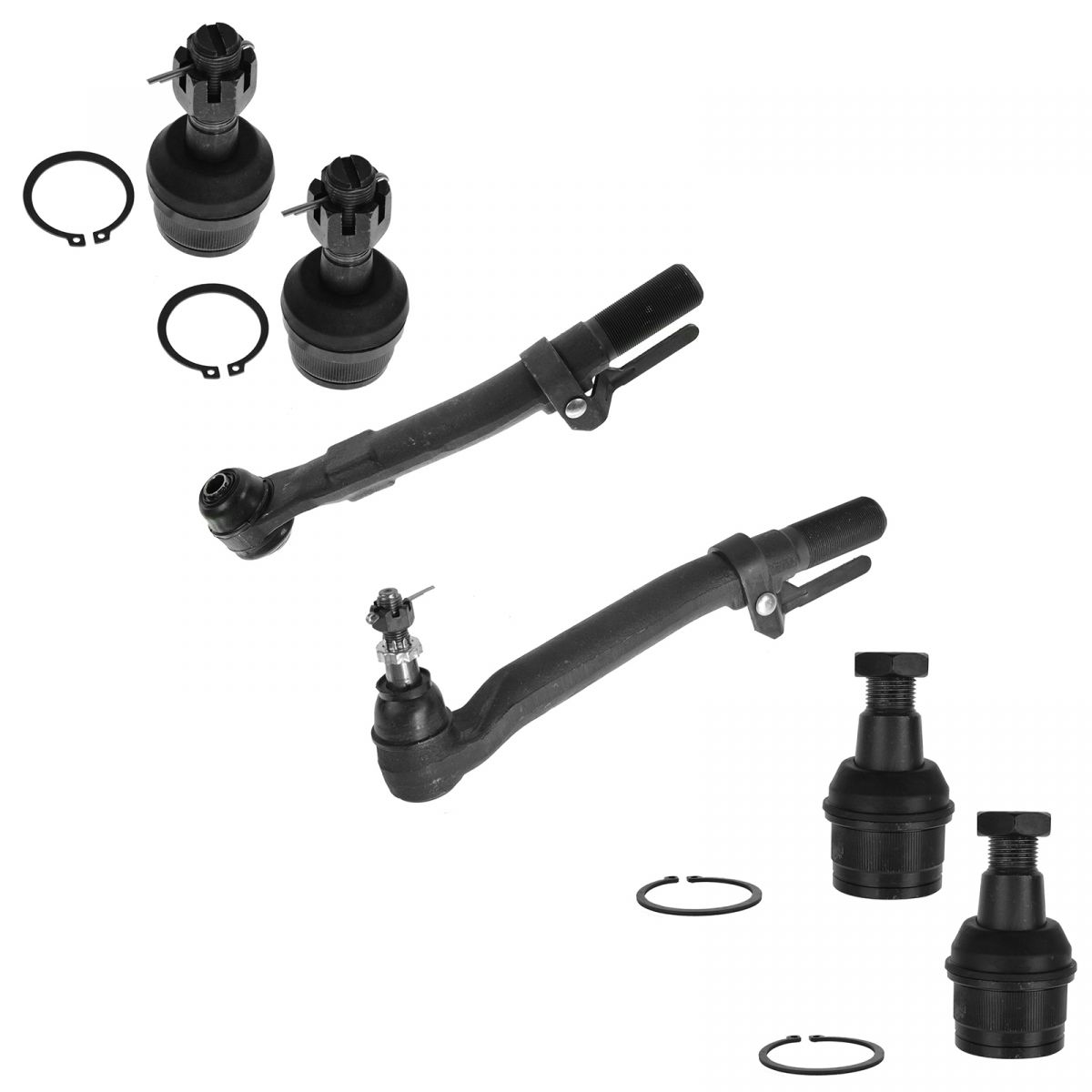 Front Steering Suspension Tie Rod End Ball Joint Kit Set 6pc for 4WD