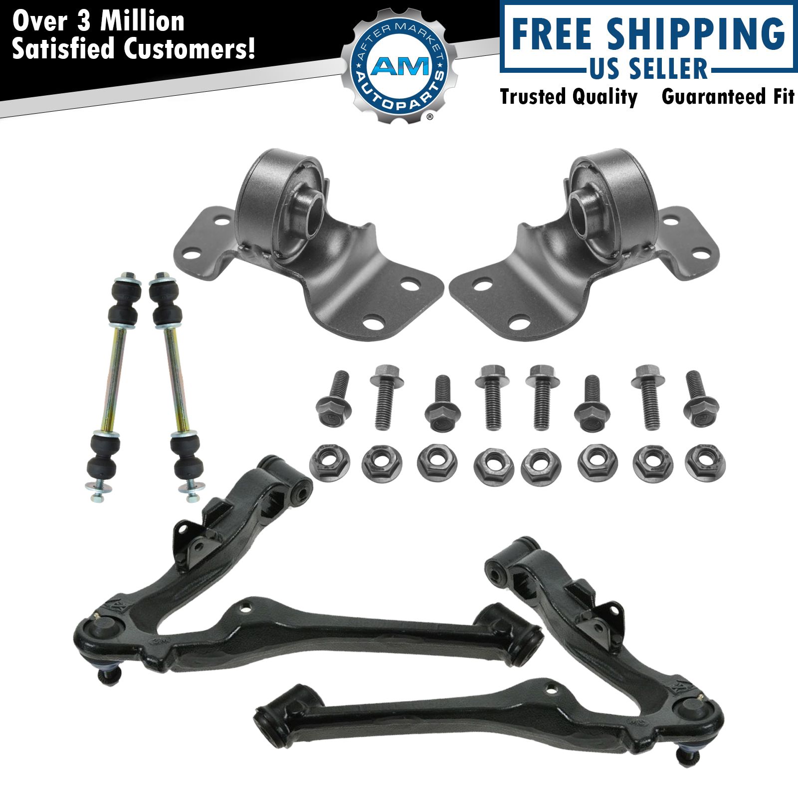 6 Piece Suspension Kit Front Control Arms Torsion Bar Mounts Sway Bar