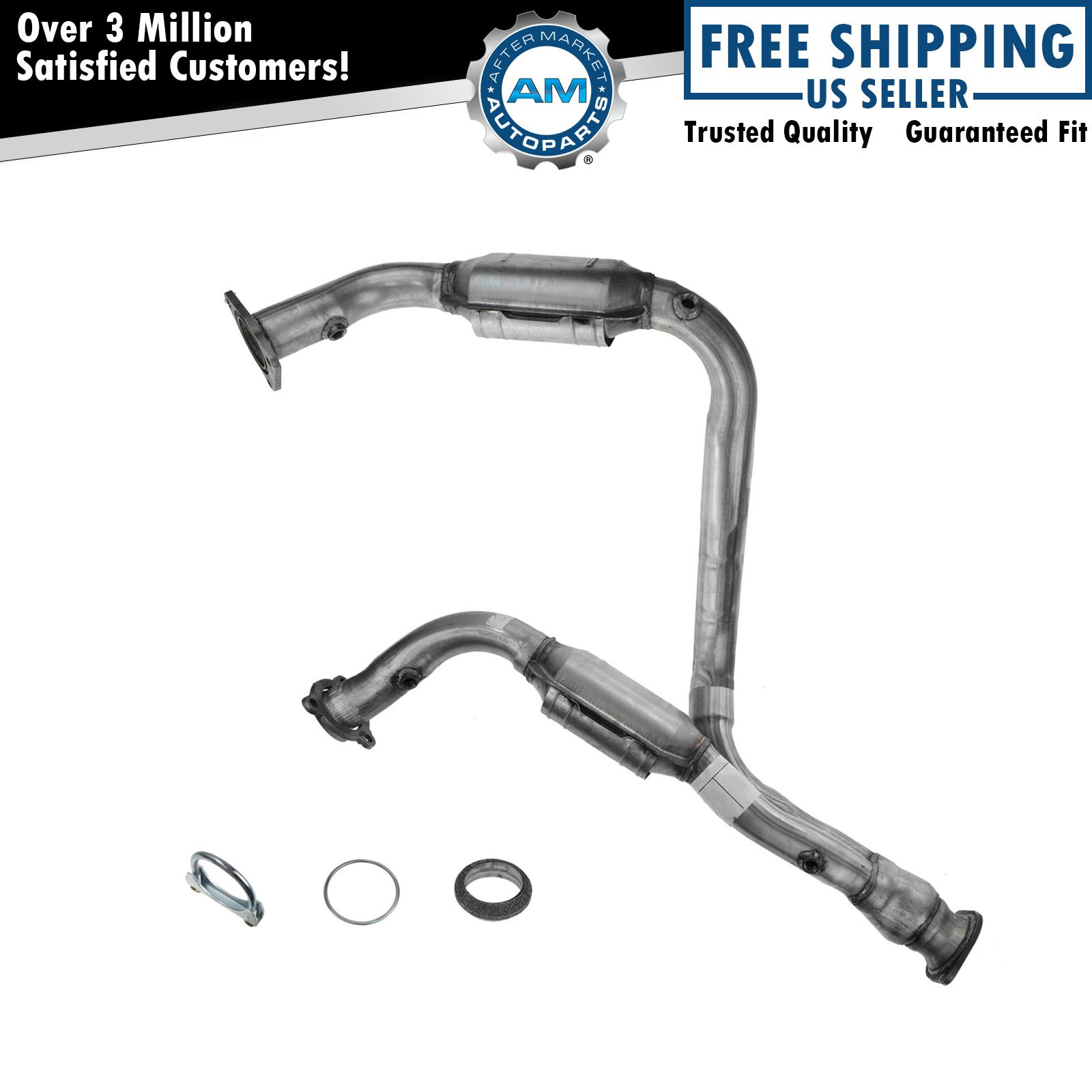 Front Exhaust Catalytic Converter Direct Fit Pair for 00-06 GM Truck SUV 4.8 5.3