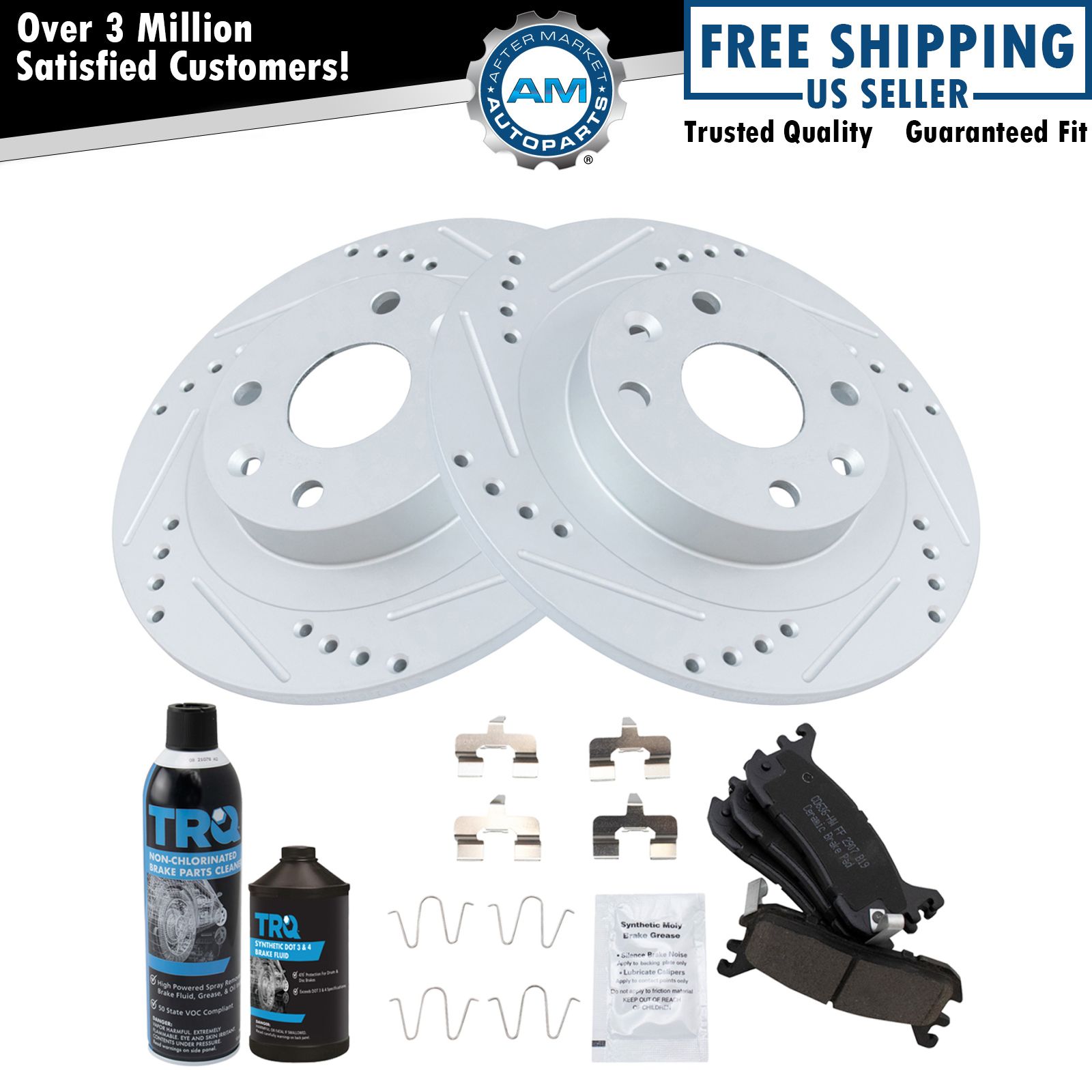 Rear Ceramic Brake Pad & Performance Rotor Kit for Mazda Ford Mercury