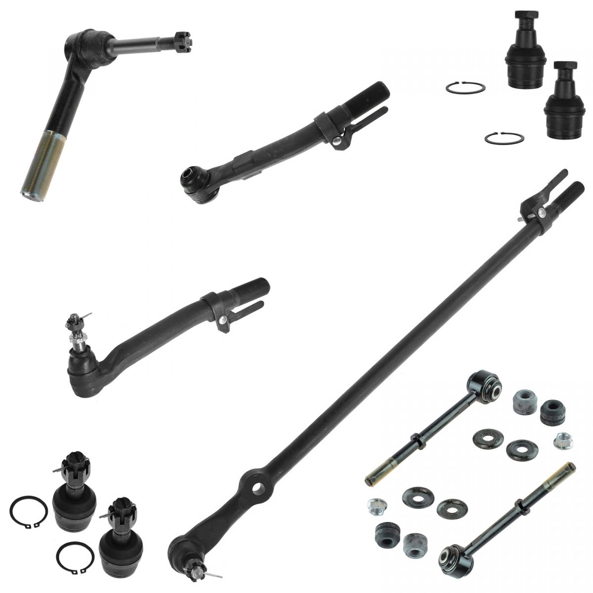 4 Piece Kit Tie Rod End Steering Drag Link LH RH Set for Ford Super Duty 4WD