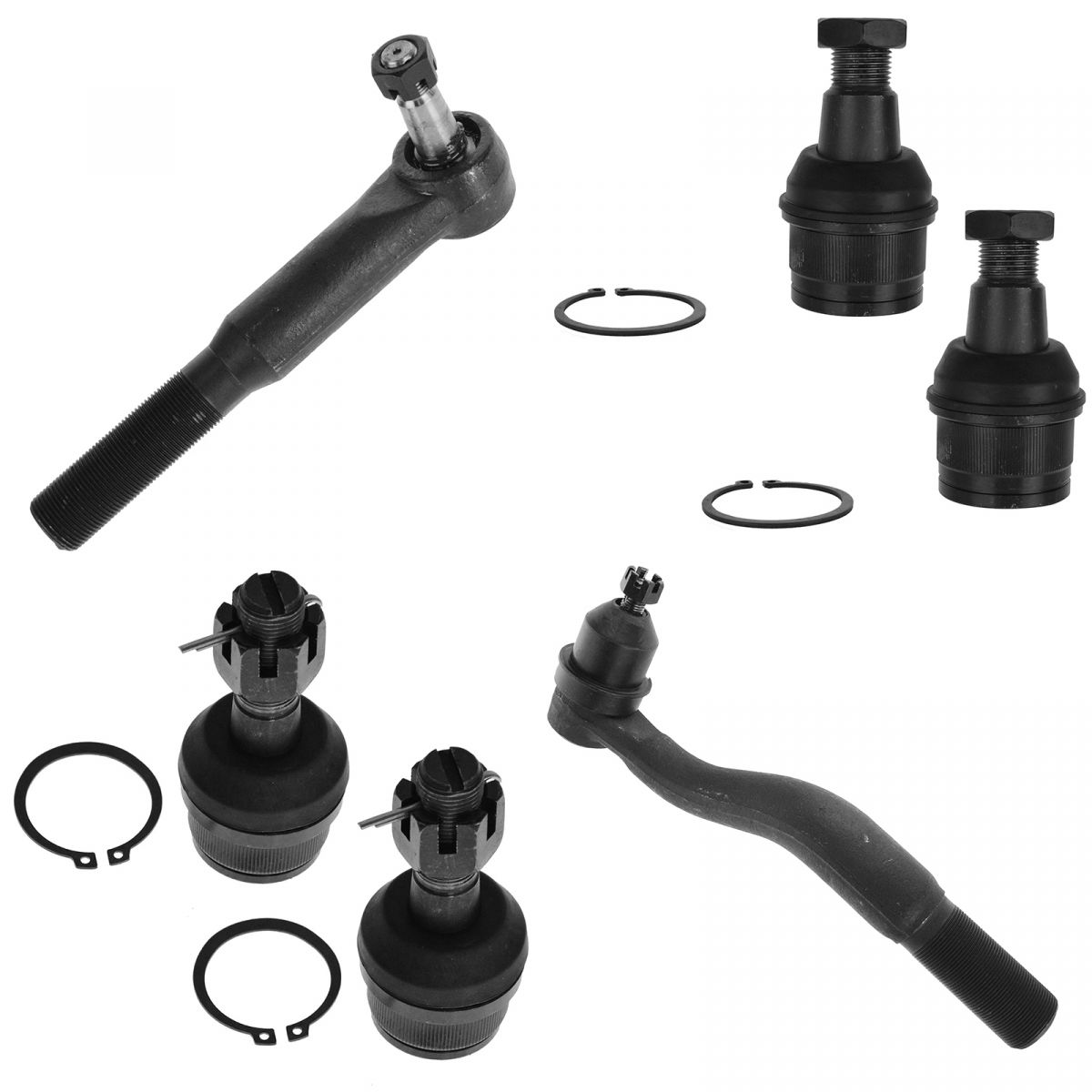 Ball Joint Upper Lower Kit w/ Tie Rod End Set for Ford Super Duty Truck