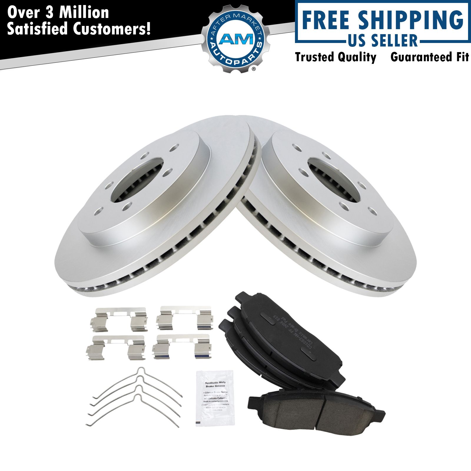 Premium Posi Ceramic Brake Pad & Coated Rotor Kit 6 Lug Front for Ford F150