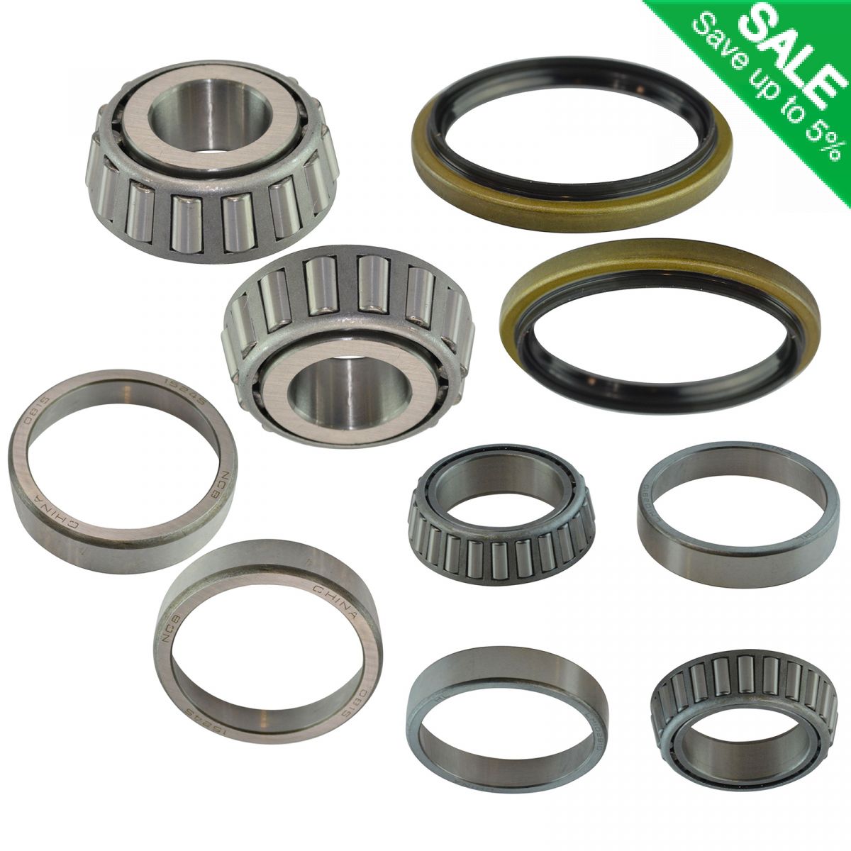 8 Piece Inner & Outer Wheel Bearing Race w/Seal Kit LH & RH Sides for Ford Truck eBay