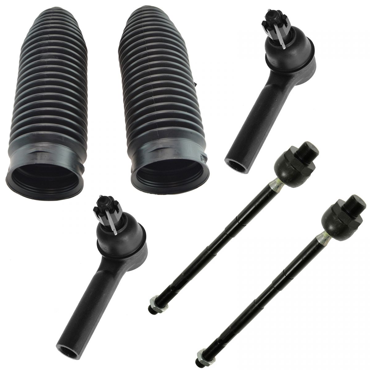 6 Piece Kit Inner Outer Tie Rod End & Rack Boot Bellow LH RH for Ram