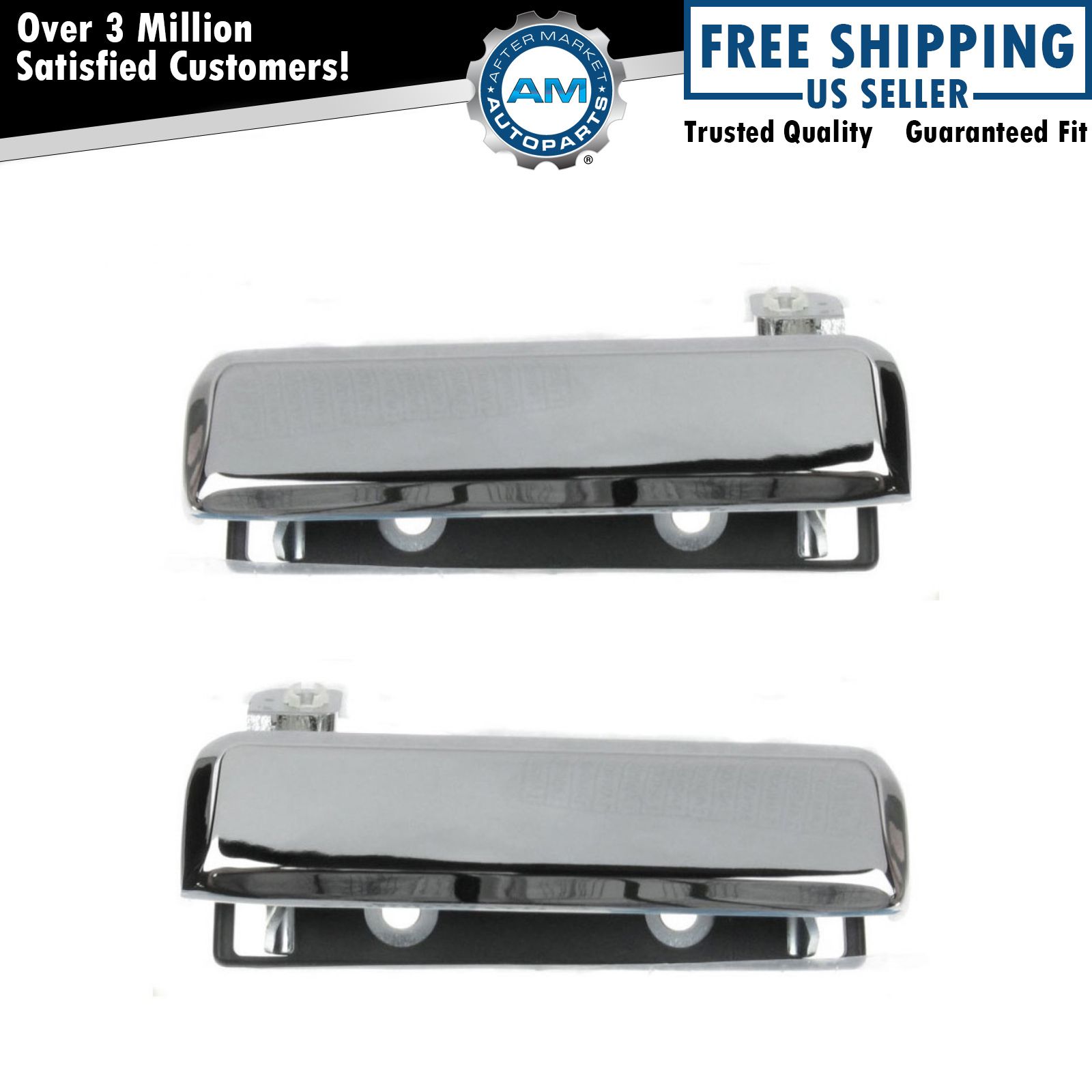 Chrome Exterior Outside Door Handle Pair Set for 79-91 Ford Mustang