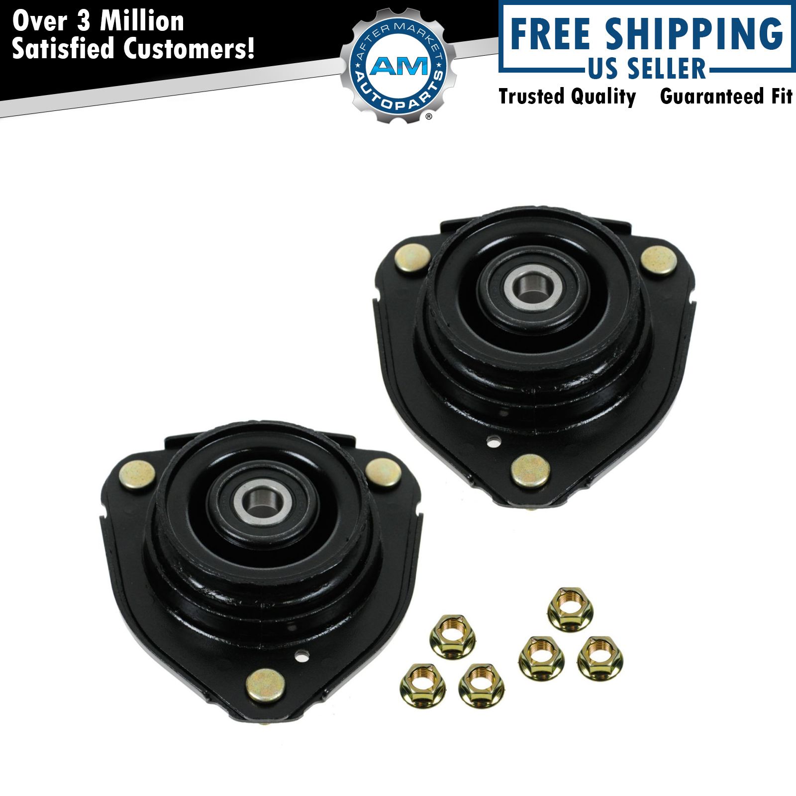 Front Upper Shock Strut Mounts Plate Bushing Pair Set of 2 For 96-05 Toyota Rav4