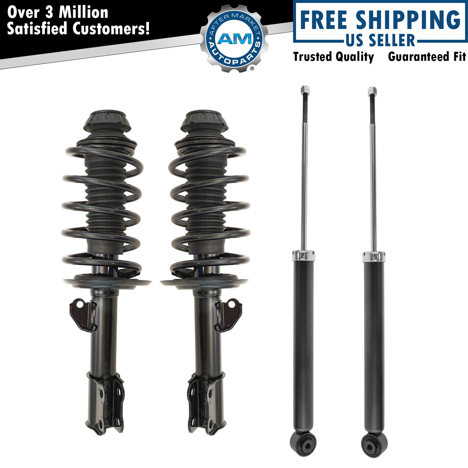 Front Rear Loaded Quick Complete Strut Spring Assembly Shock Absorber Kit Pc Ebay