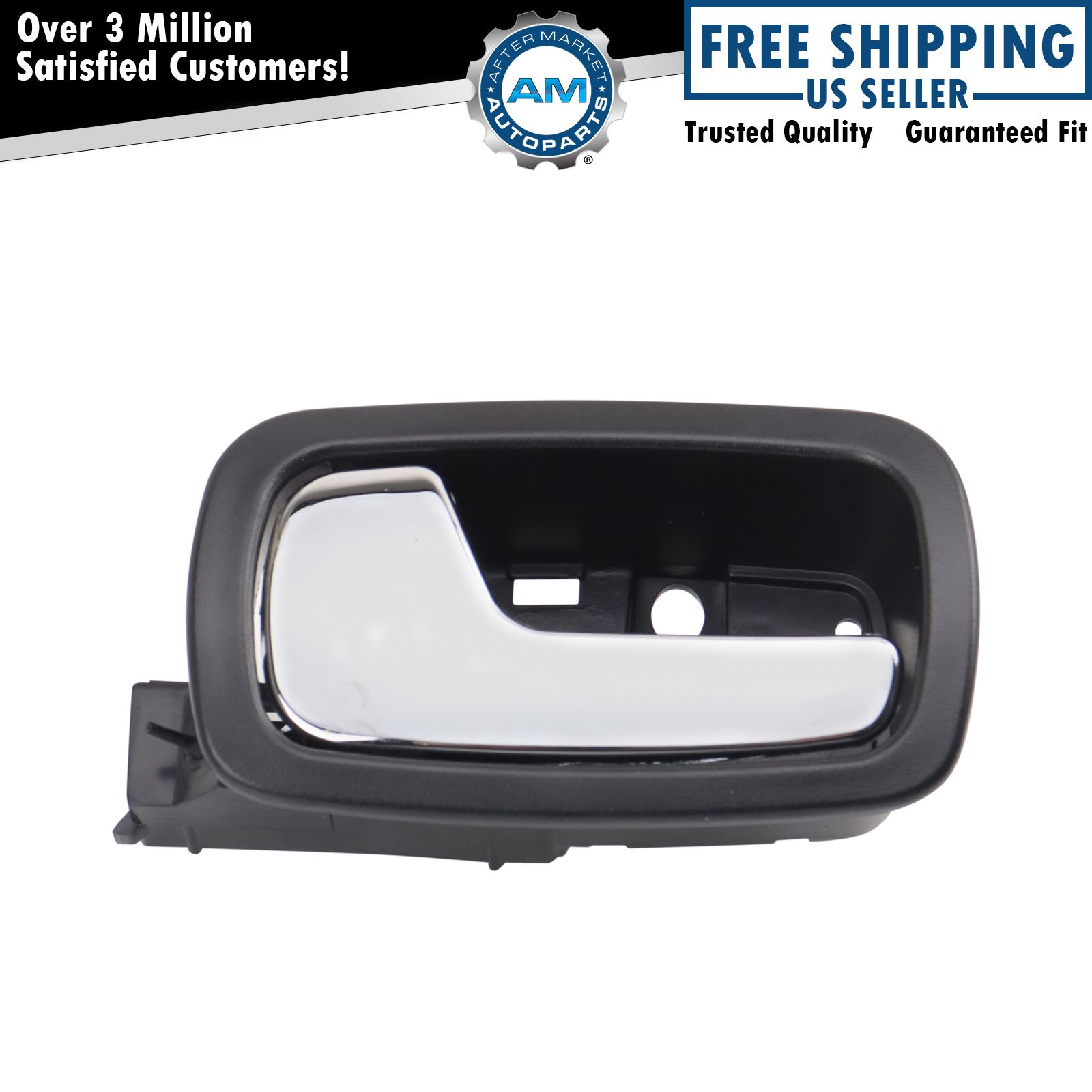 Evan-Fischer Front Inner Door Handle – Passenger Right Side – Black & Chrome For Chevy Cobalt/Pontiac G5