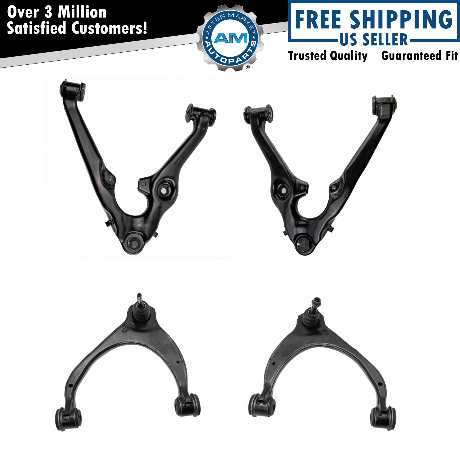 Front Upper & Lower Stamped Steel Control Arms with Ball Joints for GM Truck