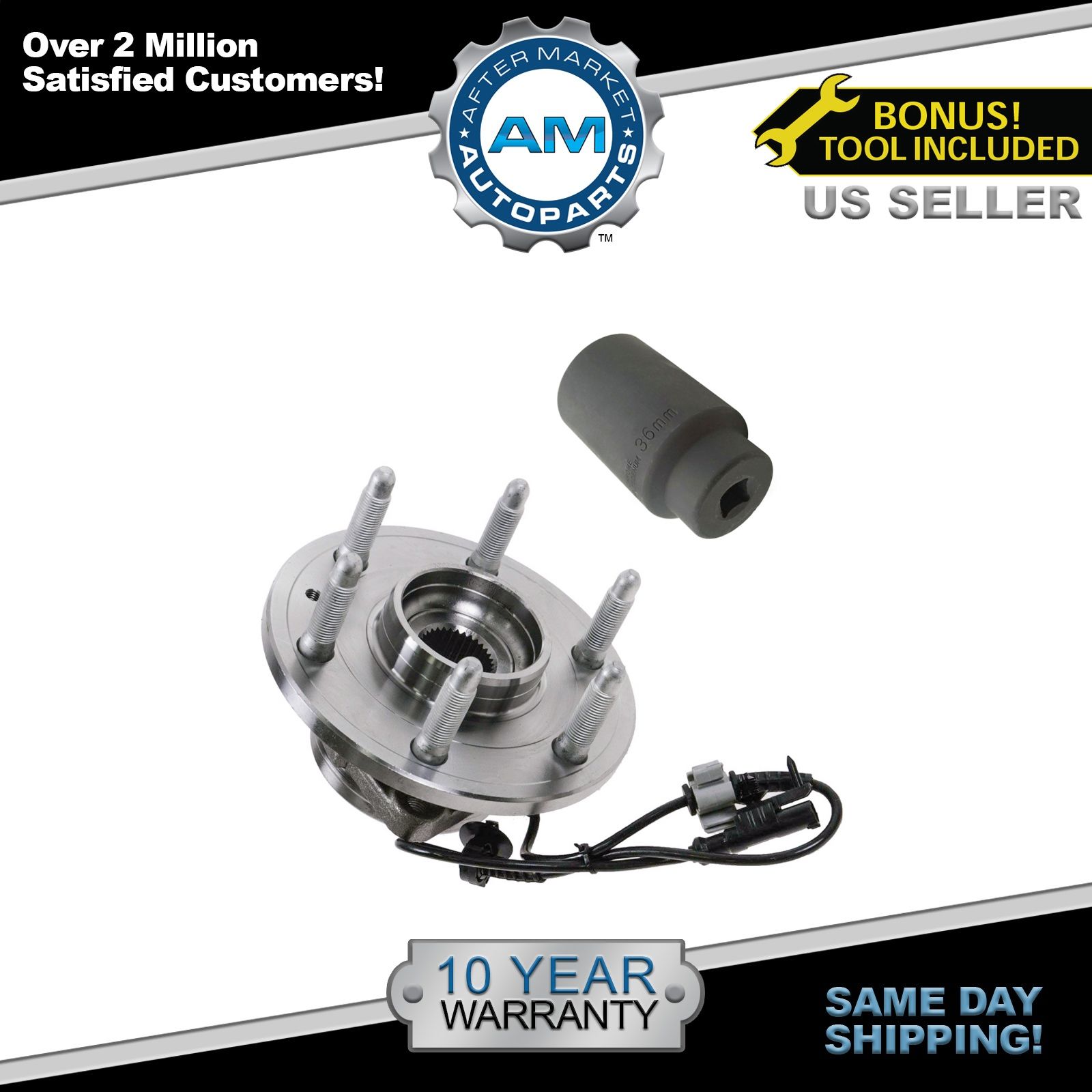 Front Wheel Hub & Bearing Assembly w/ 36mm Socket for Chevy GMC