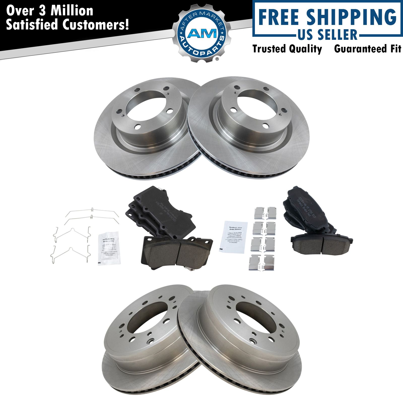 Posi Ceramic Disc Brake Pad & Rotor Front & Rear Kit for Toyota Truck