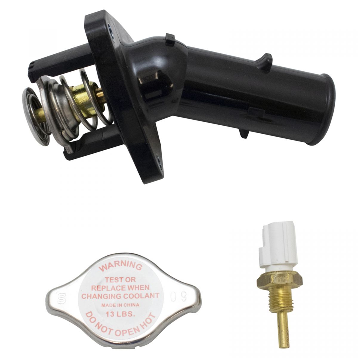 4 Piece Engine Cooling Kit Water Pump Thermostat Temp Sensor Radiator