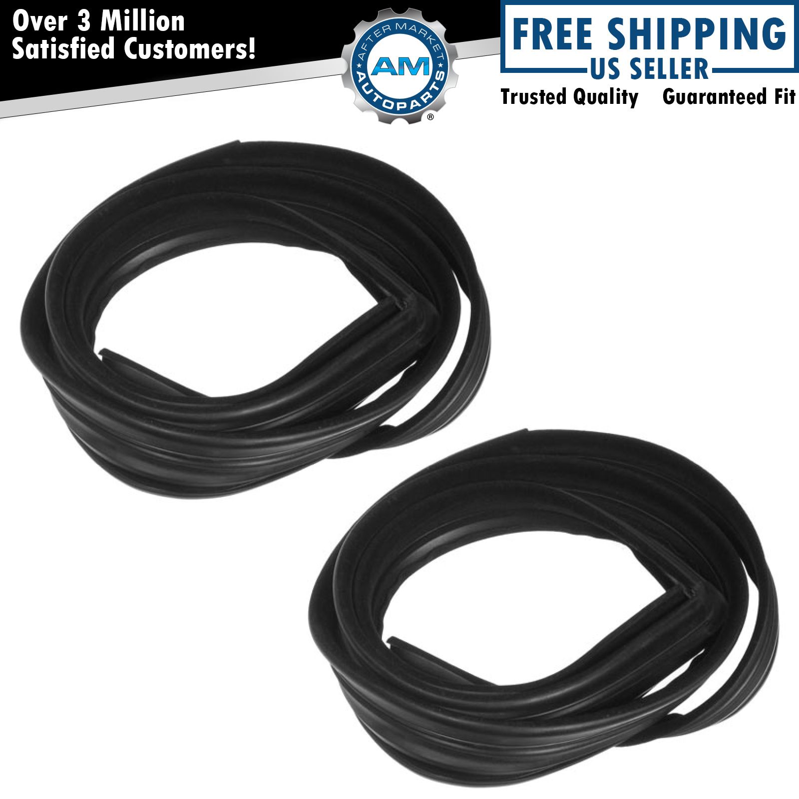 Window Glass Run Channel Weatherstrip Seal Set Pair for Ford Mustang Capri