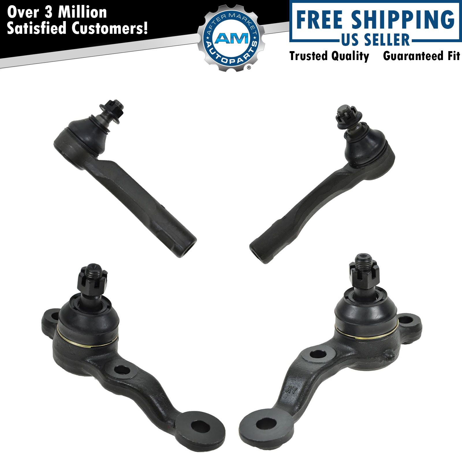 Front Outer Tie Rods Ends & Lower Ball Joints Kit Set of 4 for 01-05 Lexus IS300
