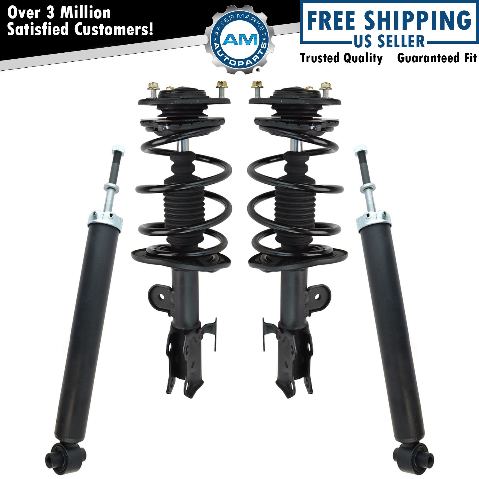 Front Quick Complete Strut Assembly Rear Shock Absorber Kit Set 4pc For