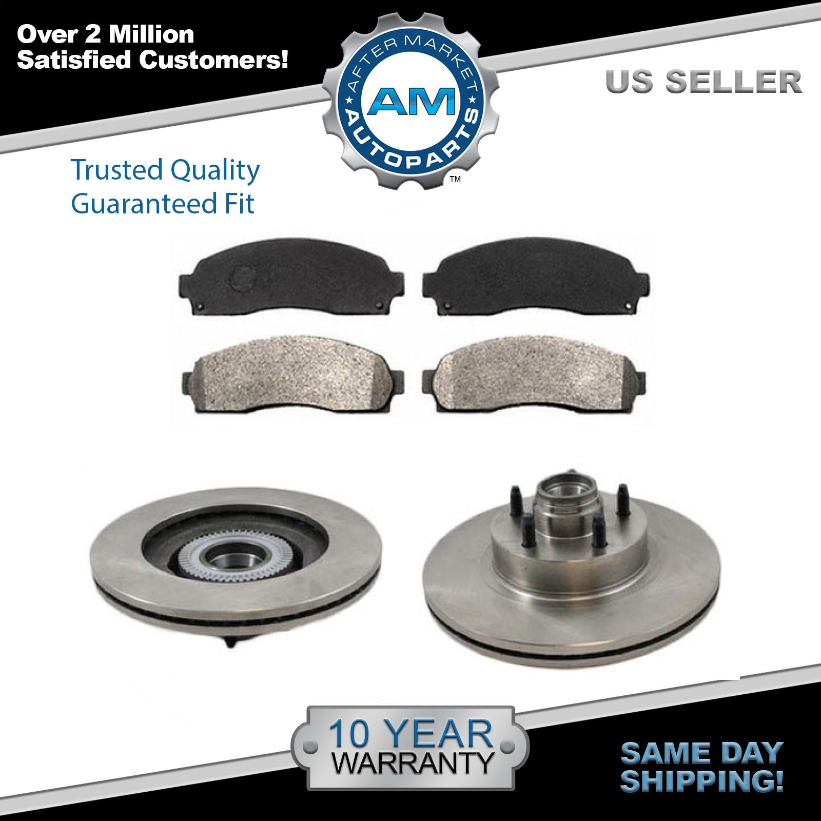 Nakamoto Front Premium Posi Semi Metallic Disc Brake Pad Set for Ford GM Truck
