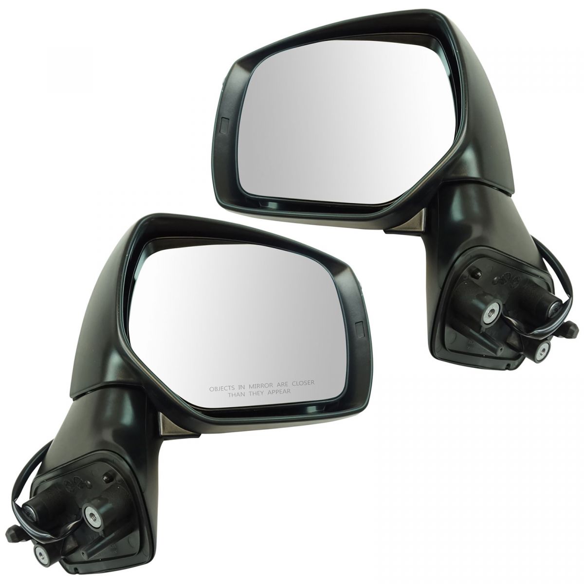 Mirror Power Heated Smooth Black LH Driver RH Passenger Pair for Subaru Forester