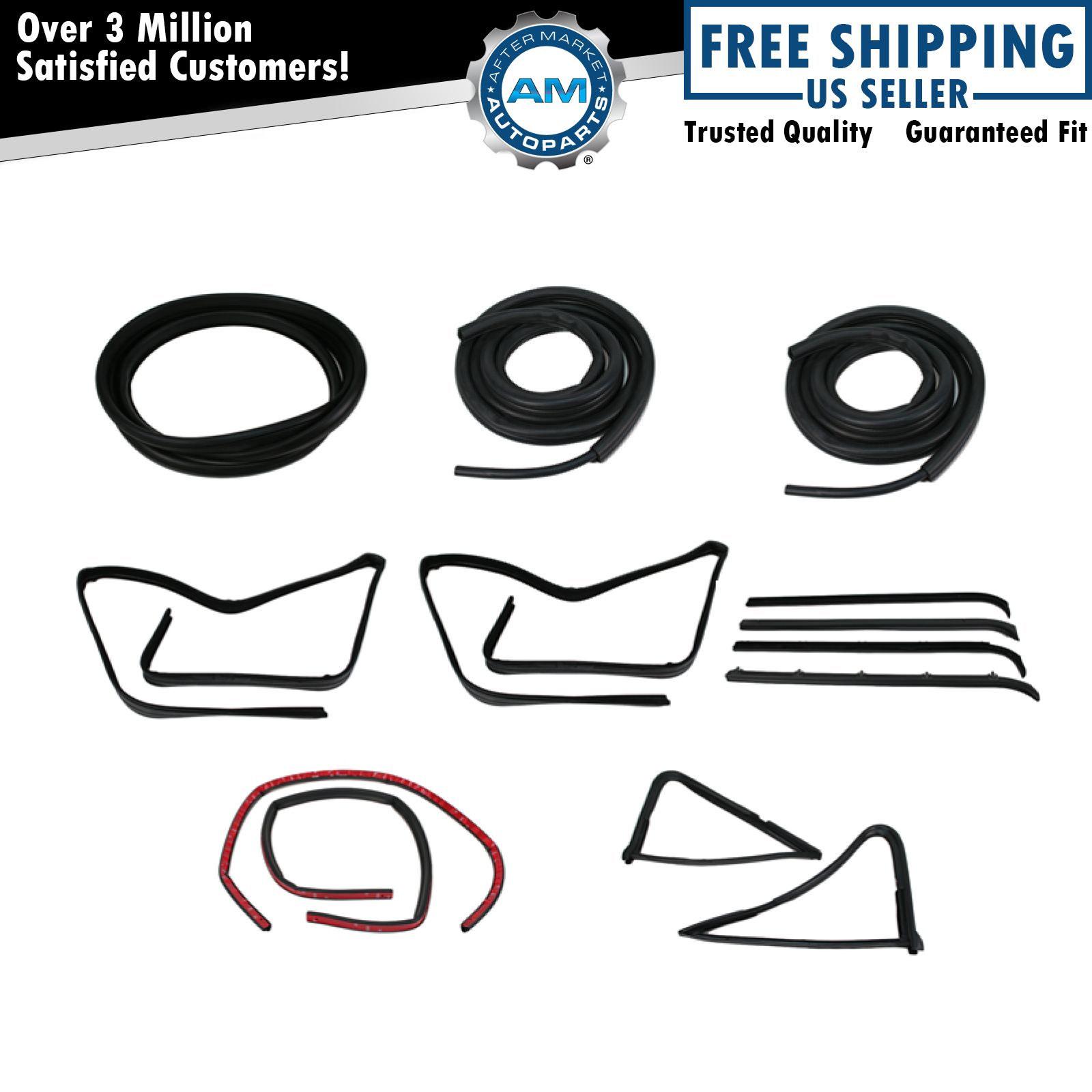 Complete Seal Kit All Black Window Trim for F-Series 80-86