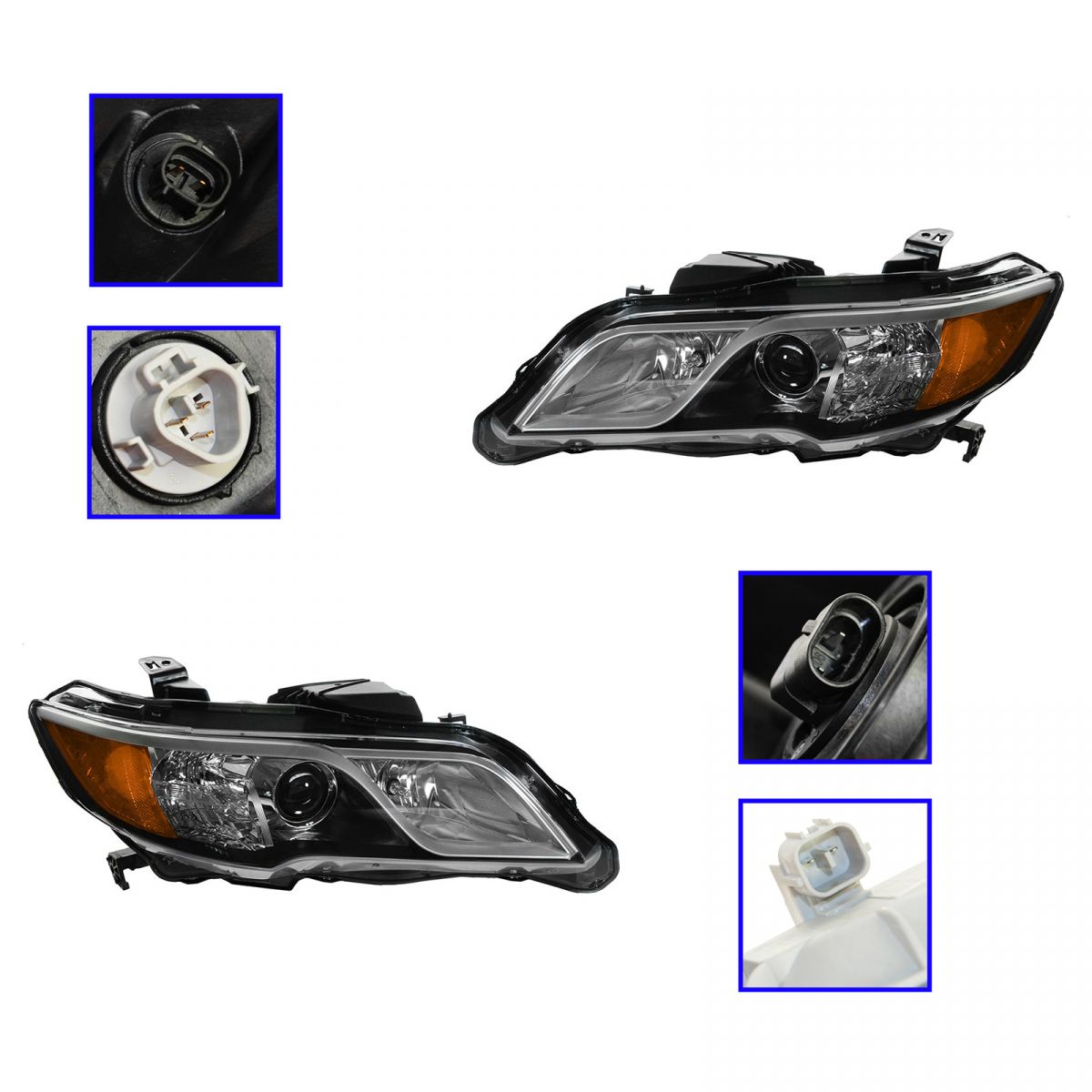 Halogen Headlight Headlamp Pair Set for Acura RDX NEW eBay