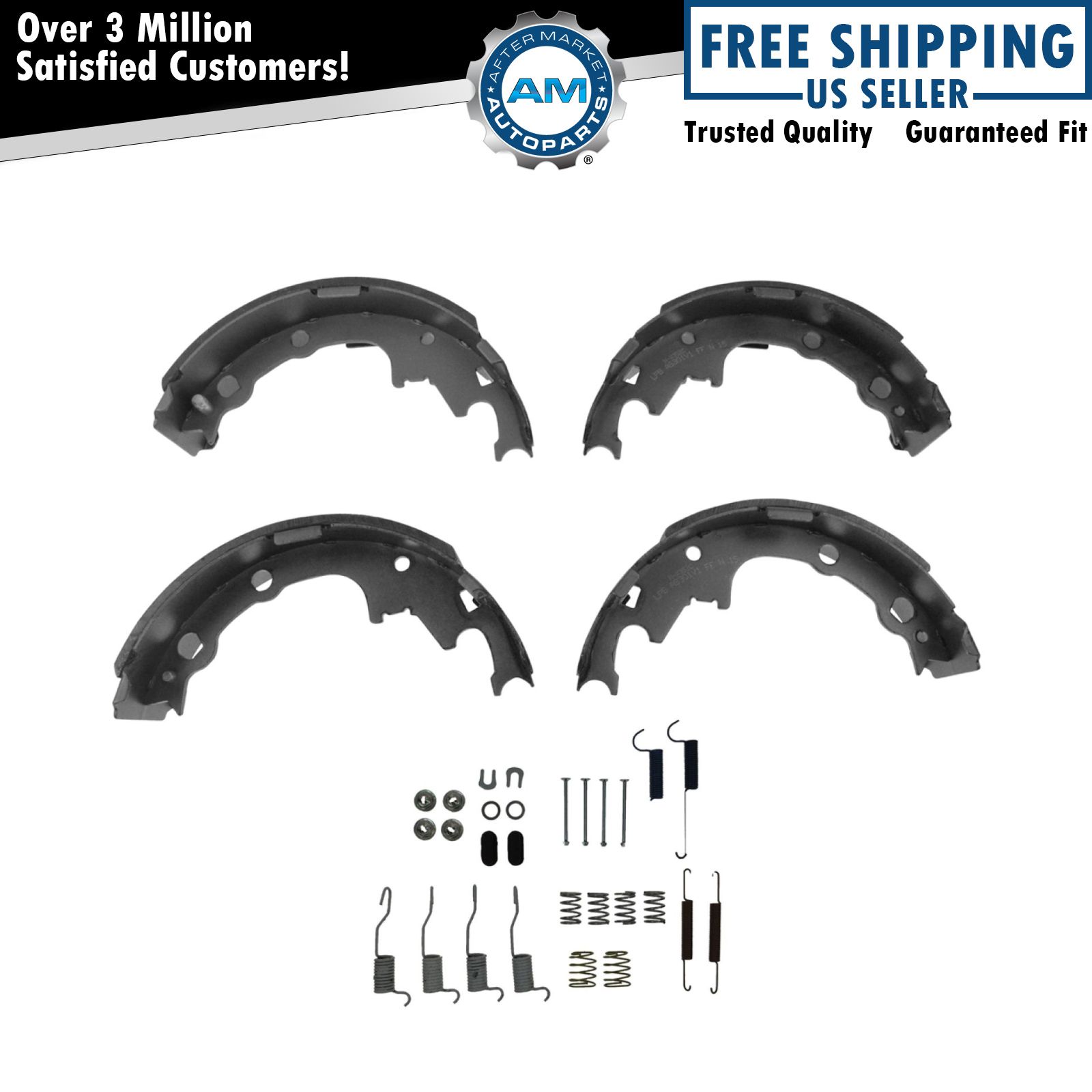 Rear 9 Inch Drum Brake Shoe Set w/ Hardware Spring Kit Set for Chrysler Dodge