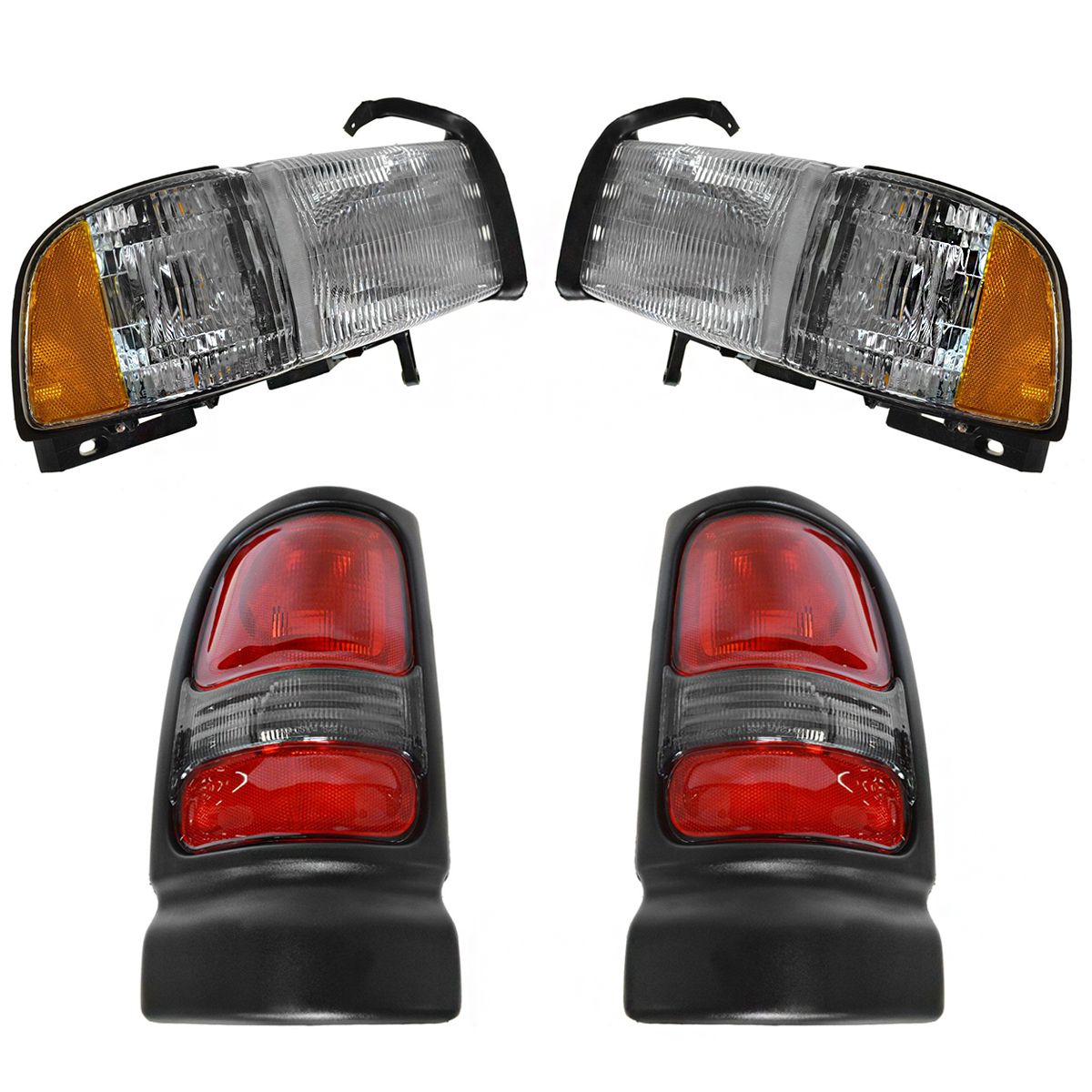 Headlight Tail Light Lamp Set of 4 Kit for 9402 Dodge Ram Pickup truck New eBay