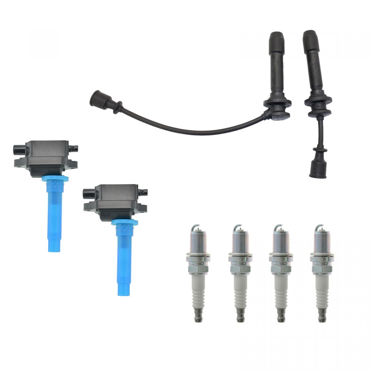 Ignition Coils Spark Plugs & Plug Wires Kit Set for Kia Sephia Spectra