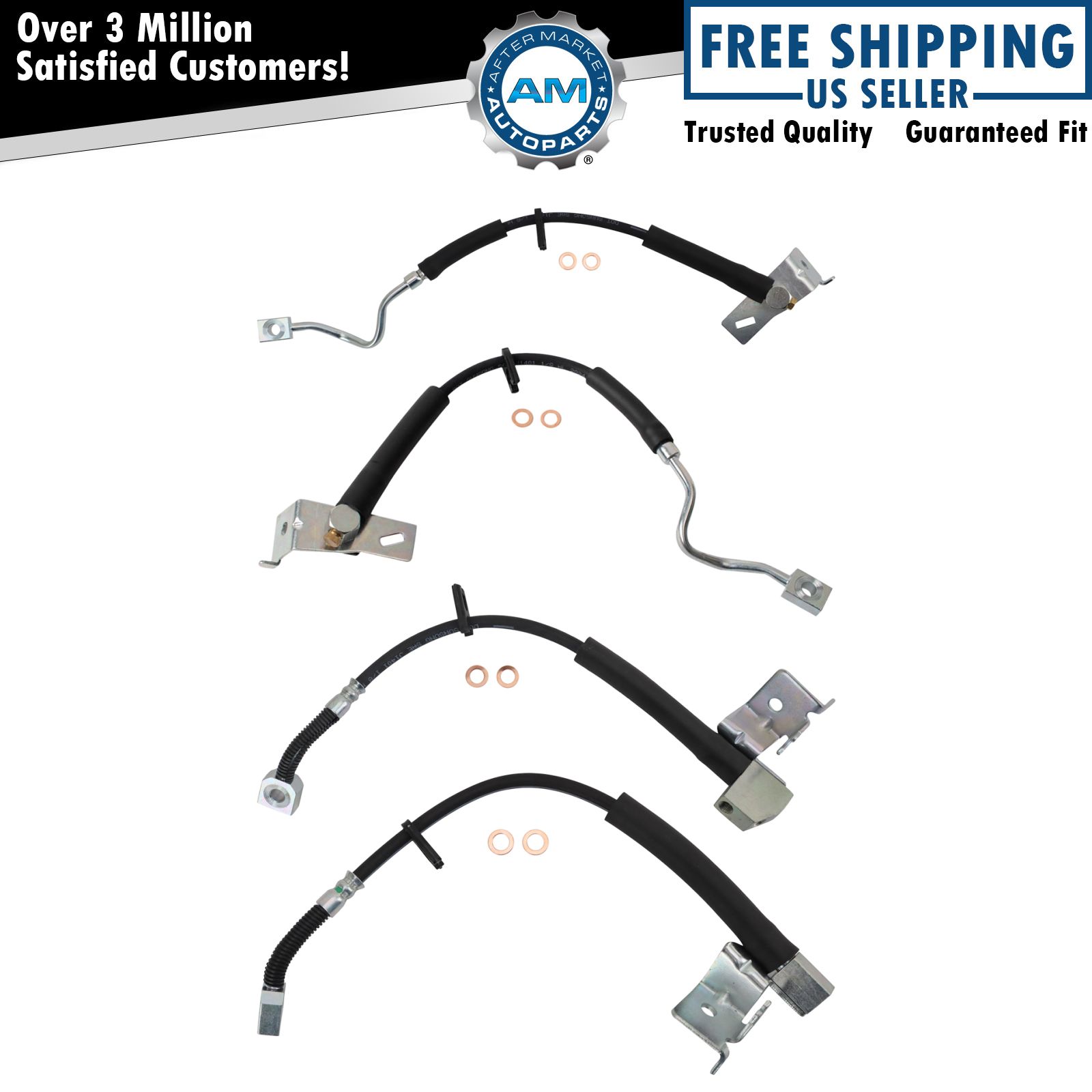 Front and Rear Brake Hose Set Fits Ford Mercury