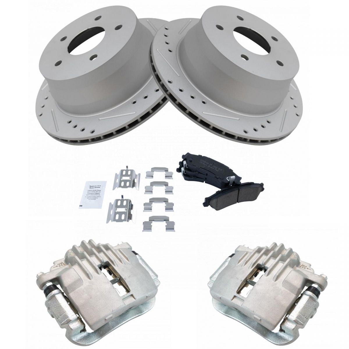 NEW Disc Brake Caliper Posi Ceramic Pad /& Rotor Rear Kit for Chevy Trailblazer