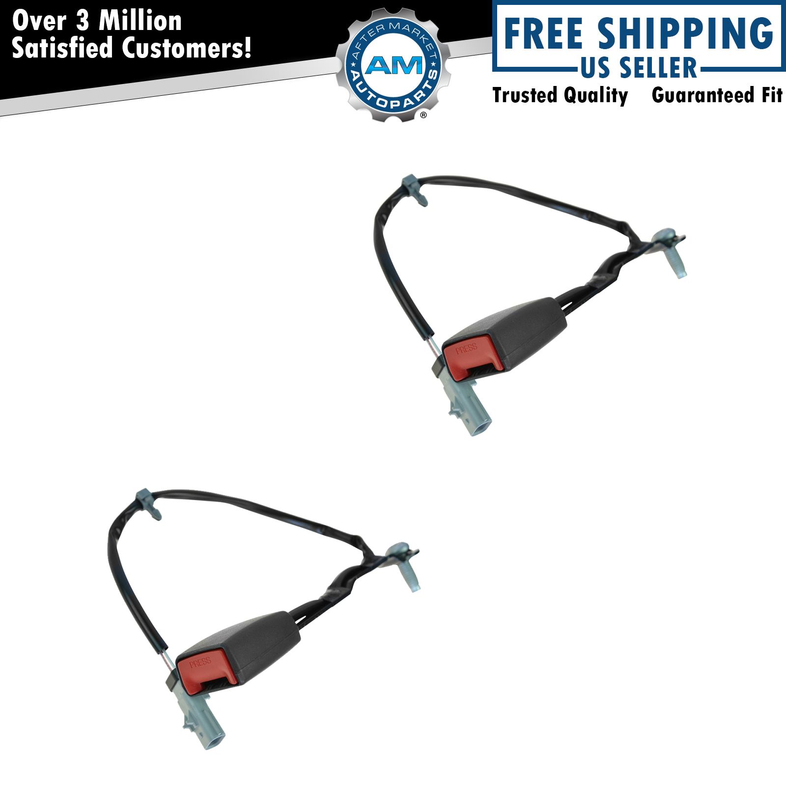 OEM Seat Belt Buckle Receptacle Pair LH & RH Front Slate Gray For Jeep