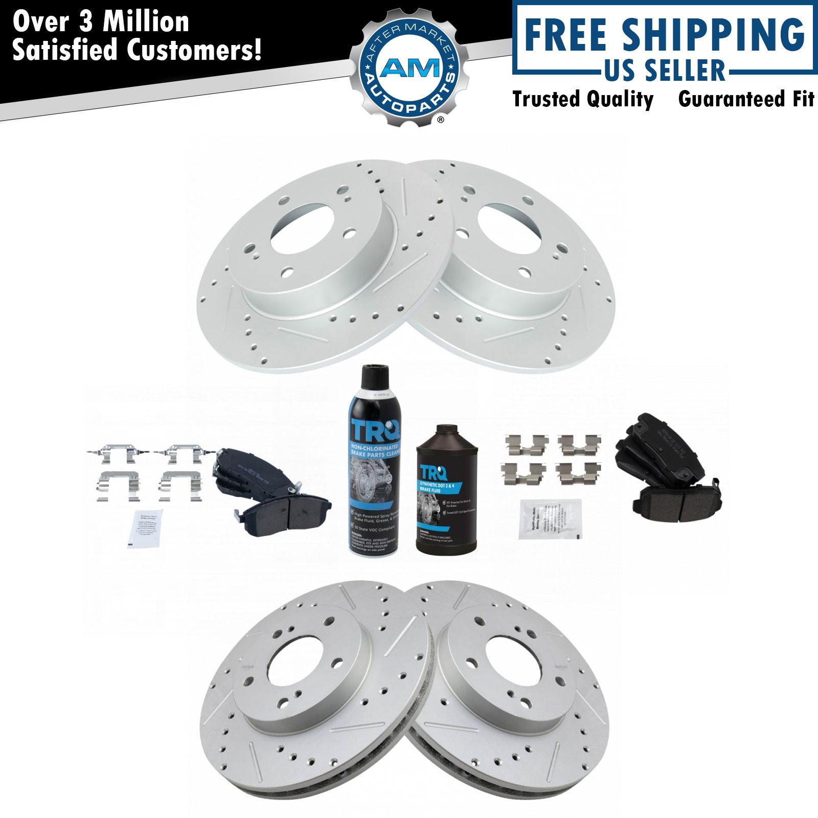 <b>Dot 3 & 4 Semi-Metallic Performance Brake Pad & Rotor Kit</b>