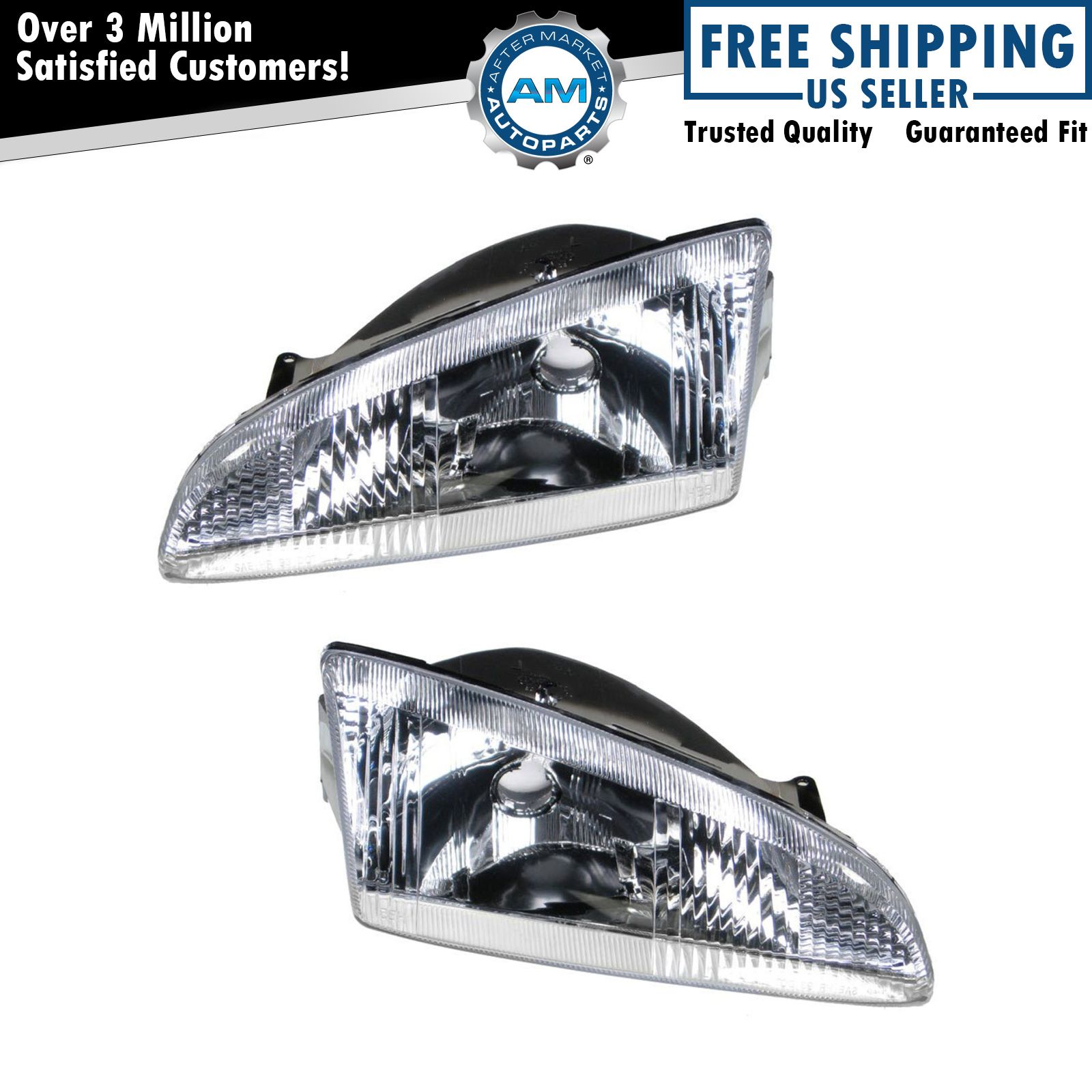 Headlight Set Left & Right For 1993-1997 Dodge Intrepid CH2502107 CH2503107