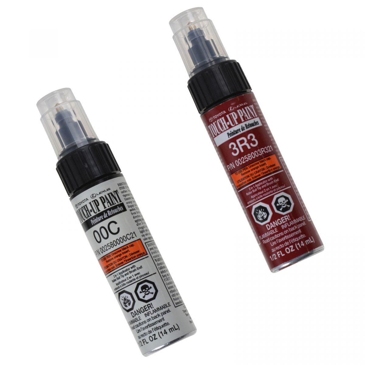 OEM TouchUp Paint Pen Brush Barcelona Red Metallic 3R3 Code w/ Clear