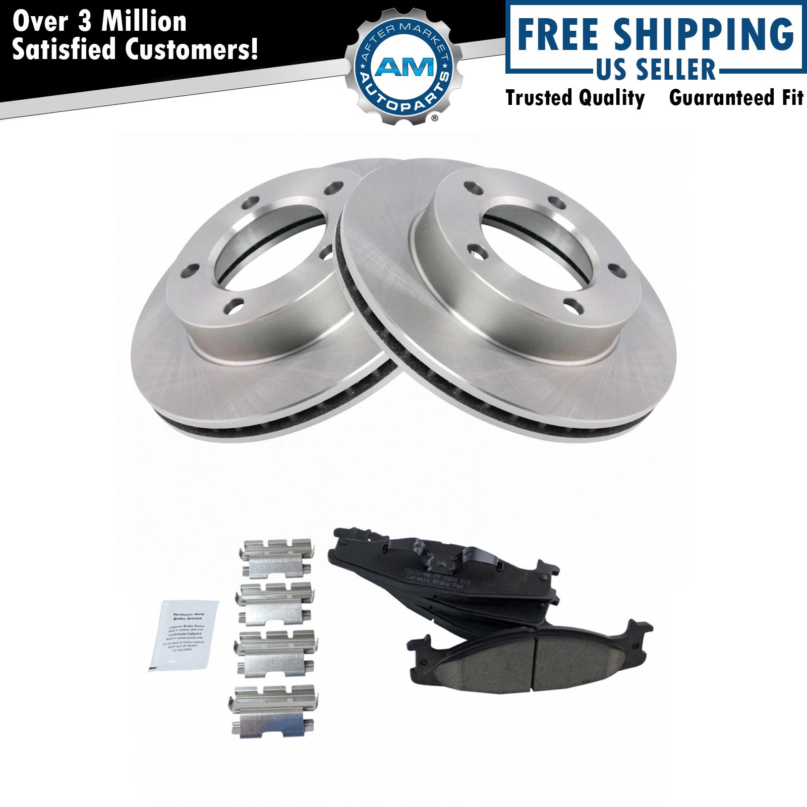 Front Ceramic Brake Pad & Rotor Kit Left & Right for 94-96 Bronco F150
