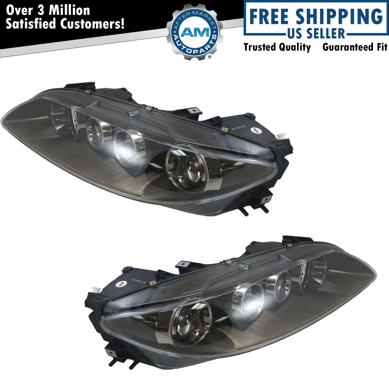 Front Headlights Headlamps Lights Left & Right Pair Set for 0608 Mazda