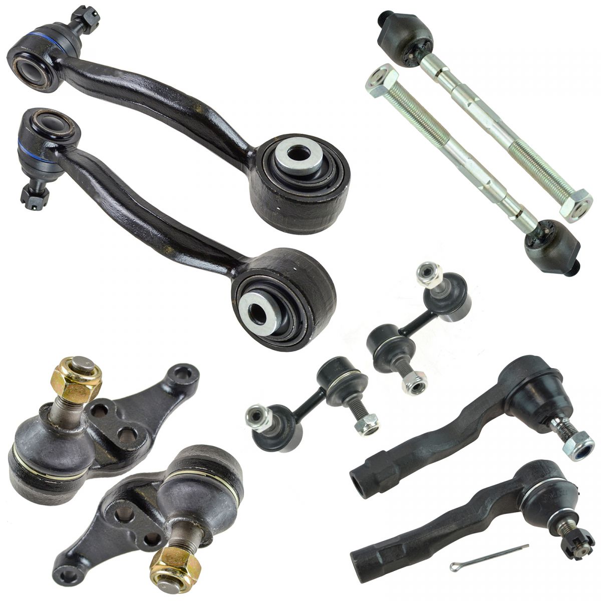 Front Control Arm Ball Joint Lateral Link Tie Rod End Sway Bar Kit Set ...